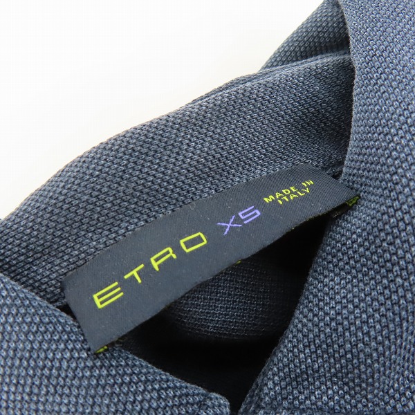 実際に弊社で買取させて頂いたETRO/エトロ 胸ロゴ刺繍 襟下ペイズリー柄半袖ポロシャツ XSの画像 2枚目