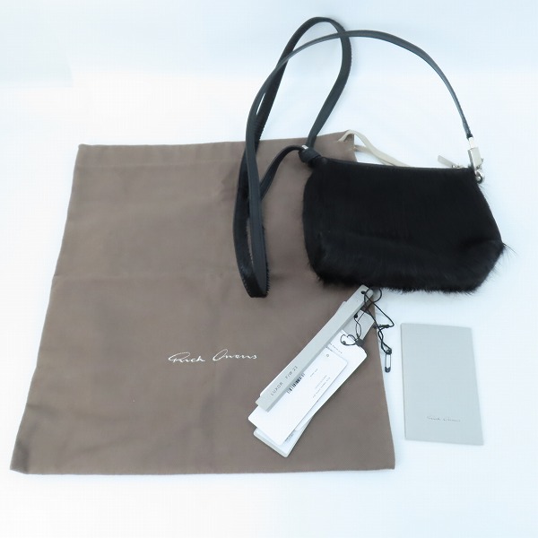 実際に弊社で買取させて頂いたRick Owens/リック・オウエンス スモールアドリ ハラコショルダーバッグ/ ブラック/RA02C0325LHLの画像 8枚目