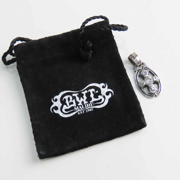 実際に弊社で買取させて頂いたBill Wall Leather/BWL/ビルウォールレザーOval Cross w stone オーバルクロス ストーン シルバー ペンダントトップの画像 6枚目