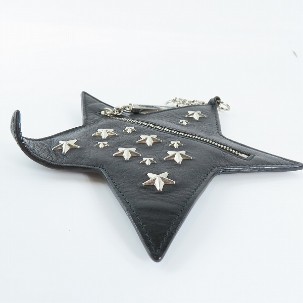 実際に弊社で買取させて頂いたJIMMY CHOO/ジミーチュウ SKYLER LEATHER WITH STARS スター スタッズ ポーチ J000060747001の画像 3枚目