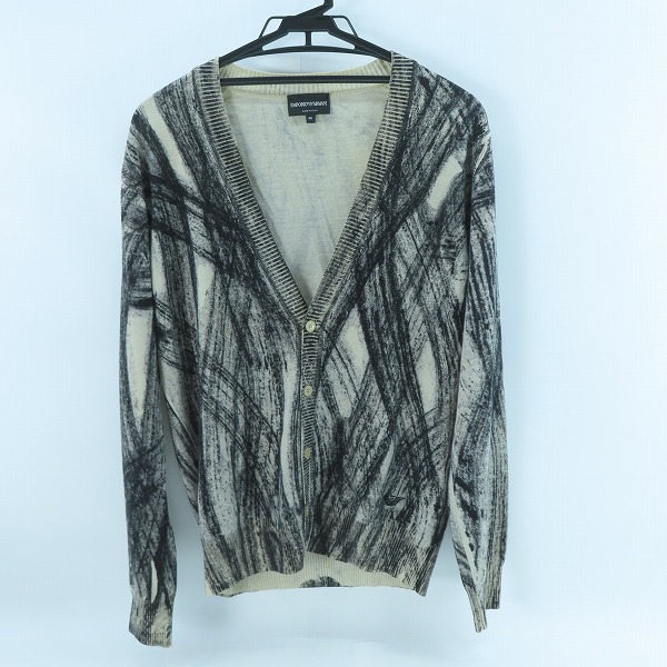 実際に弊社で買取させて頂いたEMPORIO ARMANI/エンポリオ アルマーニ ペイントスケッチ模様/総柄 ウールカーディガン H1E14M H137M/48