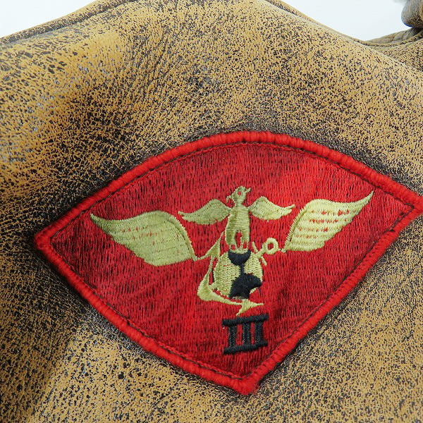 実際に弊社で買取させて頂いたTHE ORIGIN REBEL/オリジンレーベル 羊革/シープスキン ヴィンテージ レザー フライトジャケット ムートンジャケット  Lの画像 6枚目