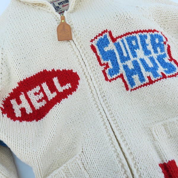 実際に弊社で買取させて頂いたHYSTERIC GLAMOUR/ヒステリックグラマー HYS編込 カウチンジャケット 02233ND06/Sの画像 6枚目