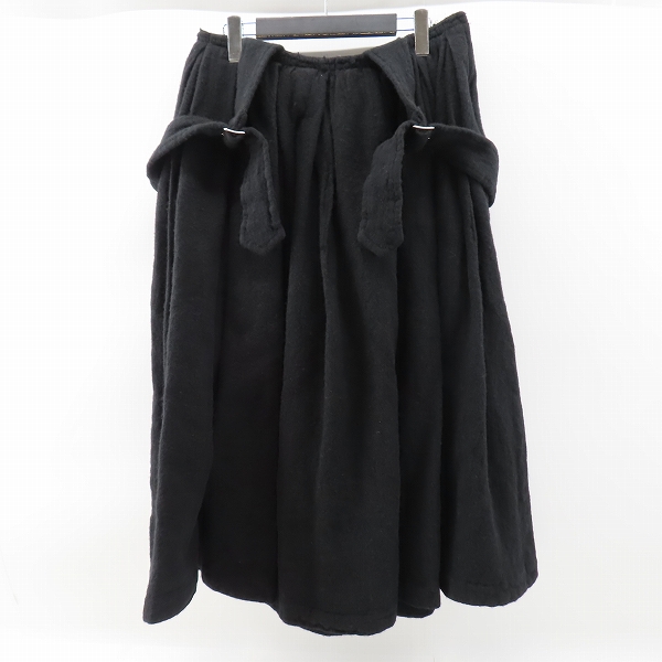 実際に弊社で買取させて頂いた【未使用】BLACK COMME DES GARCONS/ブラックコムデギャルソン ウールナイロン サスペンダースカート 1F-A007/S