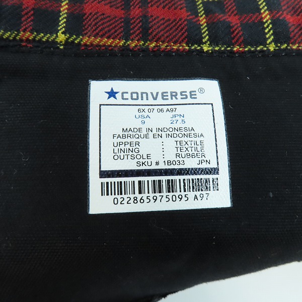実際に弊社で買取させて頂いた【未使用】CONVERSE/コンバース ALL STAR/オールスター W-PUNK XX-HI スニーカー ブラック 1B033/27.5の画像 6枚目