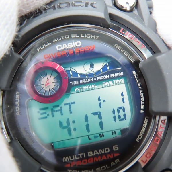 実際に弊社で買取させて頂いたG-SHOCK/Gショック FROGMAN/フロッグマン ダークレッド タフソーラー 腕時計 GWF-1000BS-1JFの画像 5枚目