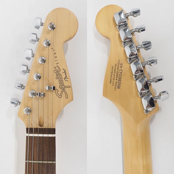 実際に弊社で買取させて頂いた★Squier by Fender/スクワイヤー Strat/ストラトキャスター エレキギターの画像 2枚目