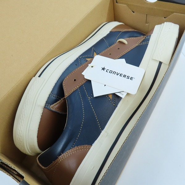 実際に弊社で買取させて頂いた【未使用】CONVERSE/コンバース ONE STAR ワンスター REFIN OX 日本製 NVY/BRW/YELLOW/9.5の画像 7枚目