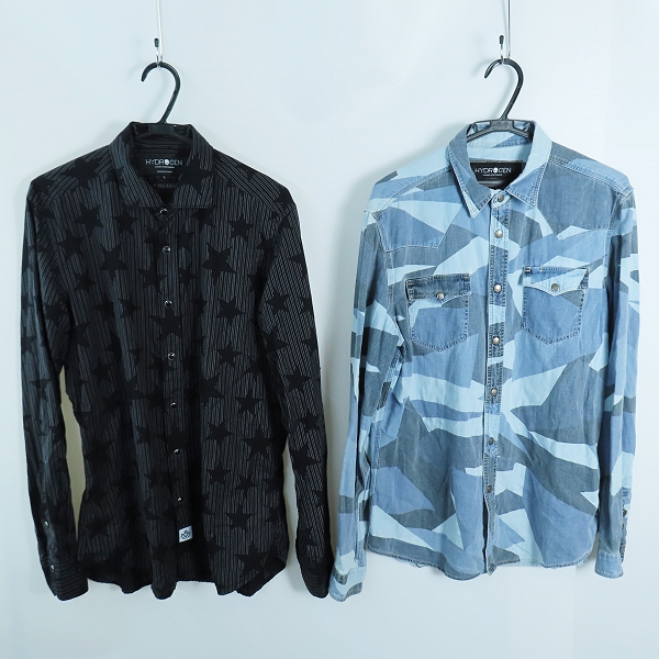 実際に弊社で買取させて頂いたHYDROGEN/ハイドロゲン 総柄 長袖シャツ 2点セット