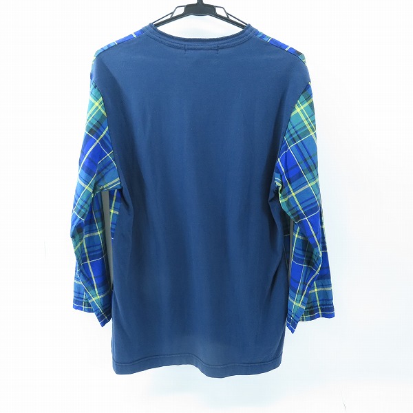 実際に弊社で買取させて頂いたGANRYU COMME des GARCONS/ガンリュウ コムデギャルソン チェック柄ヘンリーネックカットソー EO-B020/AD2014/Mの画像 1枚目