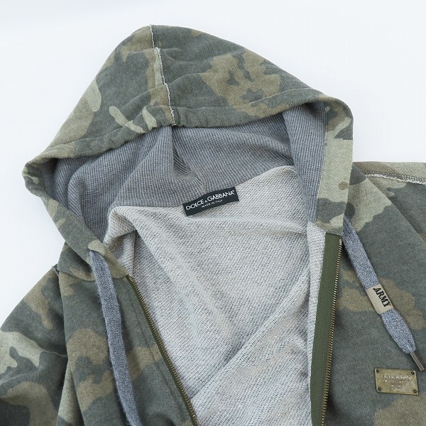 実際に弊社で買取させて頂いたDOLCE&GABBANA/ドルチェ&ガッバーナ プレート ロゴ付ジップパーカー G9R35G 52の画像 4枚目