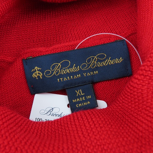実際に弊社で買取させて頂いた【未使用】Brooks Brothers/ブルックスブラザーズ ウール セーター レッド XLの画像 2枚目