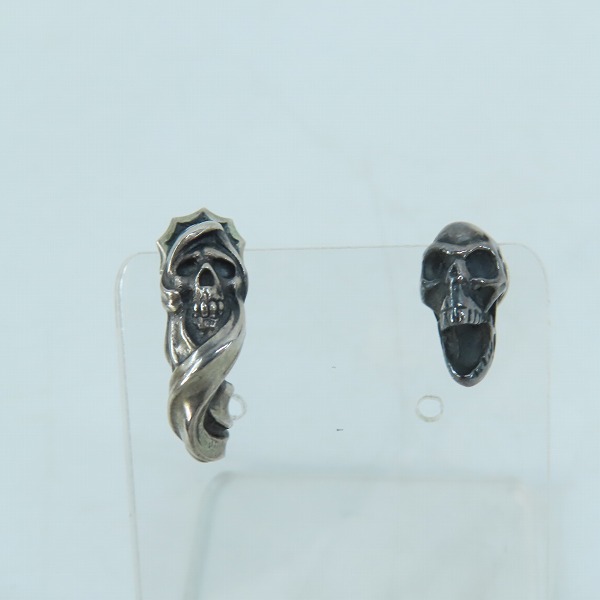 実際に弊社で買取させて頂いたNECROMANCE/ネクロマンス Rat Race/ラットレース スカルピアス 2点セットの画像 1枚目