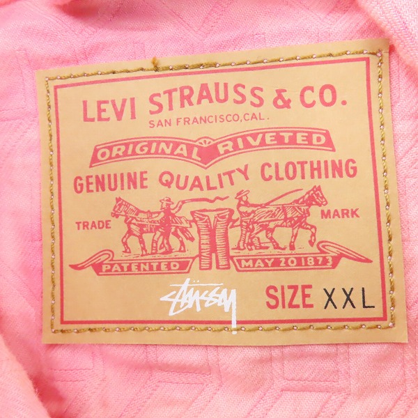 実際に弊社で買取させて頂いた【未使用】STUSSY × LEVI'S/ステューシー × リーバイス 23AW DYED JACQUARD TRUCKER JACKET/ダイドジャケット/XXLの画像 2枚目