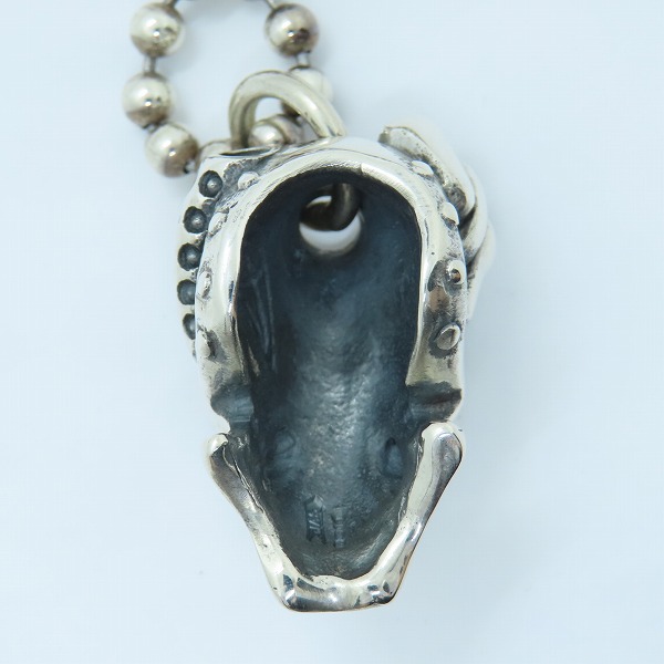 実際に弊社で買取させて頂いたCRAZY PIG/クレイジーピッグ HOT ROD SKULL PENDANT/ホットロッドスカルペンダント シルバーチェーン付きの画像 2枚目