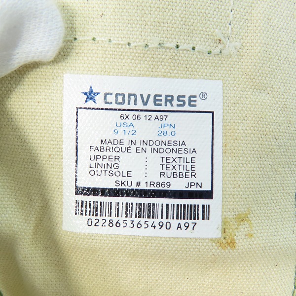 実際に弊社で買取させて頂いた【未使用】CONVERSE/コンバース ALL STAR SOIL OX オールスター /1R869/28の画像 5枚目