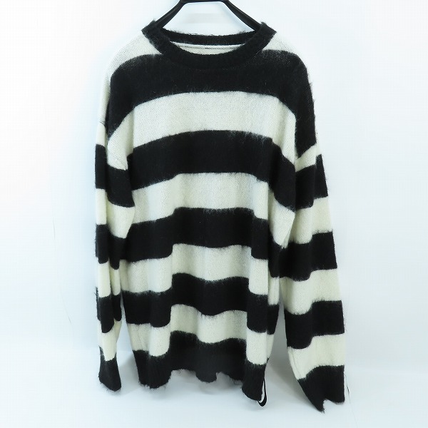 実際に弊社で買取させて頂いたISAMUKATAYAMA BACKLASH/バックラッシュ ウールナイロンモヘアアクリルニット ボーダー柄 KN-771-02 M