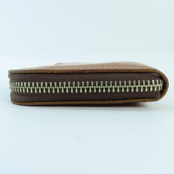 実際に弊社で買取させて頂いたREDMOON/レッドムーン ラウンドジップ レザー 長財布/ロングウォレット/SNTの画像 2枚目