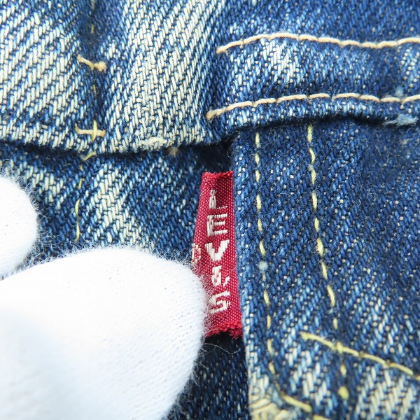 実際に弊社で買取させて頂いたLEVIS/リーバイス 557 60sオリジナル 3rd  ビッグE ボタン裏刻印D デニムジャケット/46の画像 4枚目