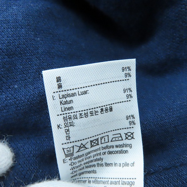 実際に弊社で買取させて頂いたLACOSTE/ラコステ  コットン×リネン鹿の子地長袖ボタンダウンシャツ CH6650L/Mの画像 4枚目