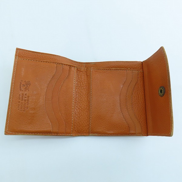 実際に弊社で買取させて頂いたIL BISONTE/イルビゾンテ レザー 2つ折り ショート ウォレット/財布の画像 3枚目