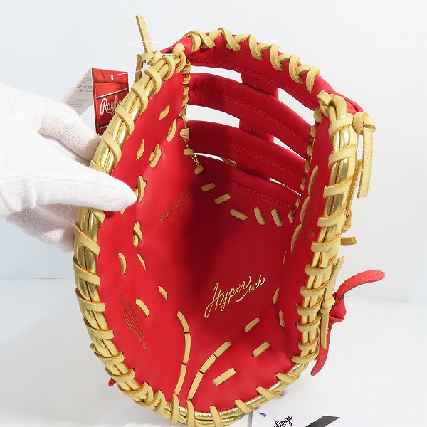 実際に弊社で買取させて頂いた【未使用】Rawlings/ローリングス  ハイパーテック 左投げ 軟式 ファーストミット 一塁手用 グローブ/グラブ GR4HTCM53の画像 2枚目
