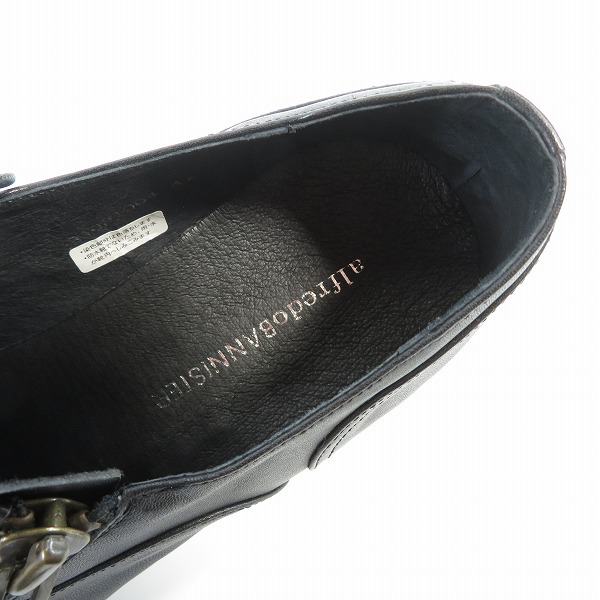 実際に弊社で買取させて頂いたalfredoBANNISTER/アルフレッドバニスター サイドジップ レザーシューズ 5281001004 /43の画像 4枚目