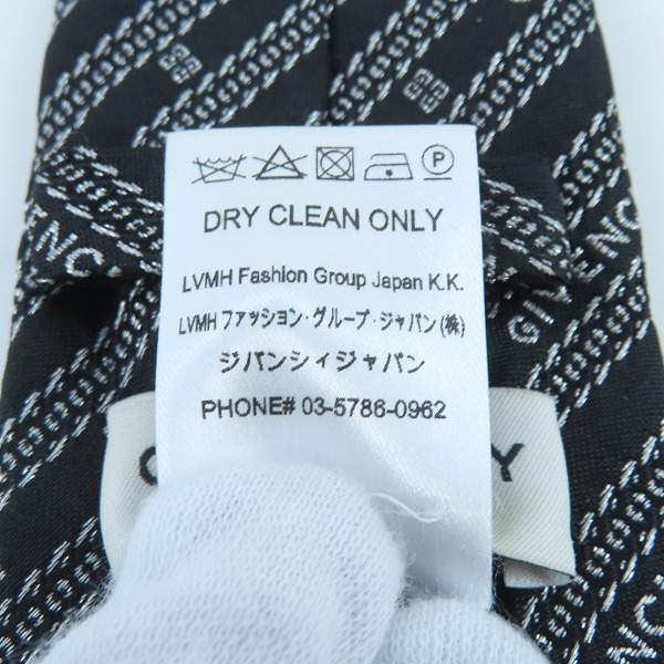 実際に弊社で買取させて頂いた【JPタグ】GIVENCHY/ジバンシィ ロゴ総柄 シルクネクタイの画像 4枚目
