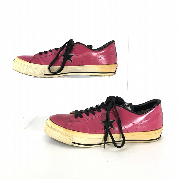 実際に弊社で買取させて頂いたCONVERSE/コンバース ONE STAR OX ワンスター レザー ホワイト/ピンク/9.5の画像 3枚目