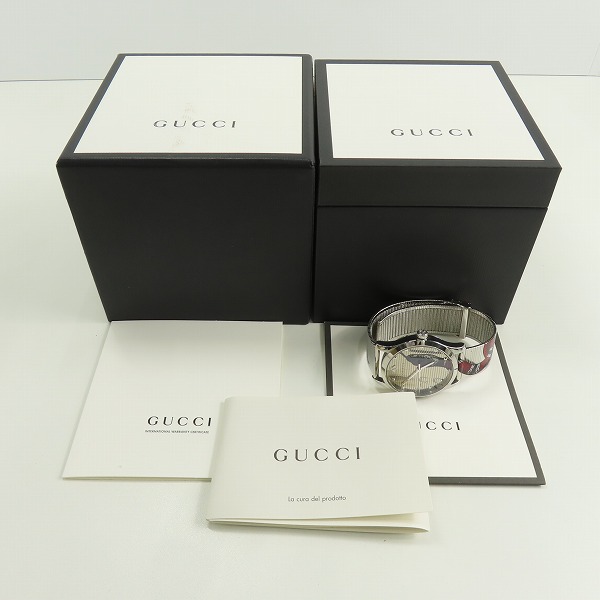実際に弊社で買取させて頂いたGUCCI/グッチ Gタイムレス bee スネーク ウォッチ/腕時計 クォーツ 126.4/YA1264123【動作未確認】の画像 9枚目