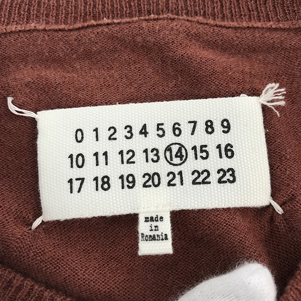 実際に弊社で買取させて頂いたMaison Martin Margiela/メゾンマルタンマルジェラ 15AW レザーエルボーパッチ ニット S50HA0588/Mの画像 2枚目