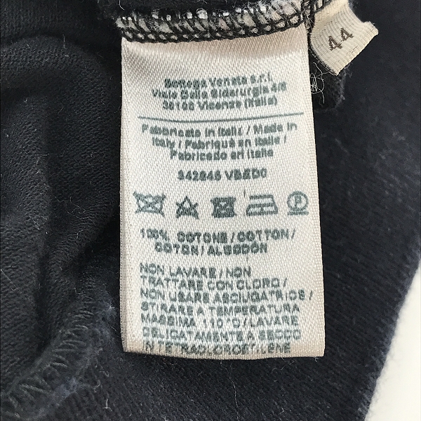 実際に弊社で買取させて頂いたBOTTEGA VENETA/ボッテガヴェネタ バタフライワッペン リブ付き半袖シャツ 44の画像 4枚目