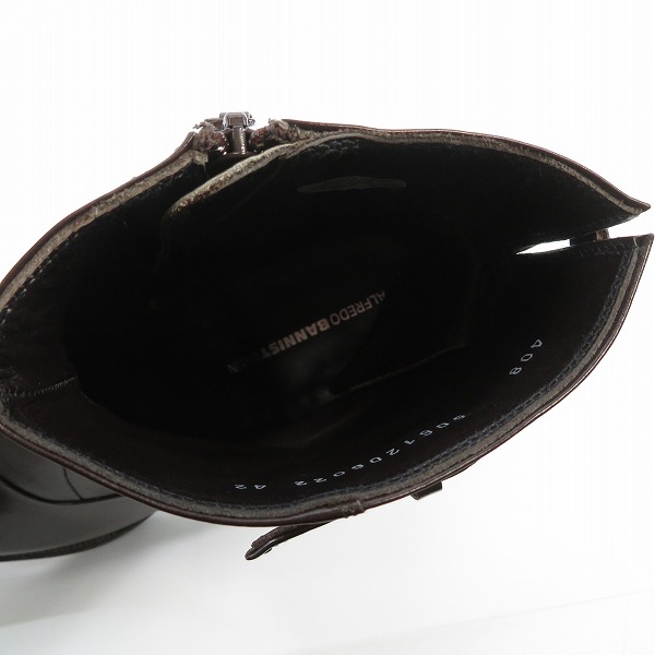 実際に弊社で買取させて頂いたalfredoBANNISTER/アルフレッドバニスター サイドジップ レザーブーツ 5061206022/42の画像 4枚目