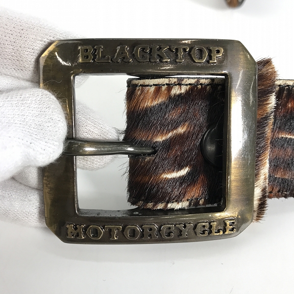 実際に弊社で買取させて頂いたBLACKTOPMOTORCYCLE/ブラックトップモーターサイクル タイガー柄/レザーベルトの画像 4枚目