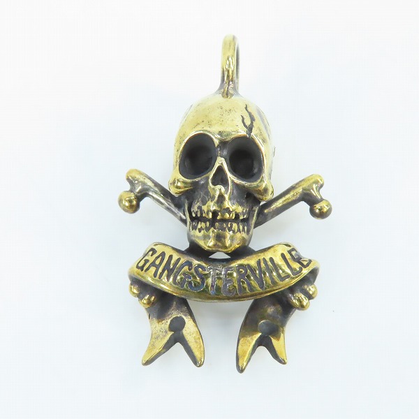実際に弊社で買取させて頂いた(1)GANGSTERVILLE×Galcia/ギャングスタービル×ガルシア SKULL/スカル ブラス/真鍮 ペンダントトップの画像 1枚目