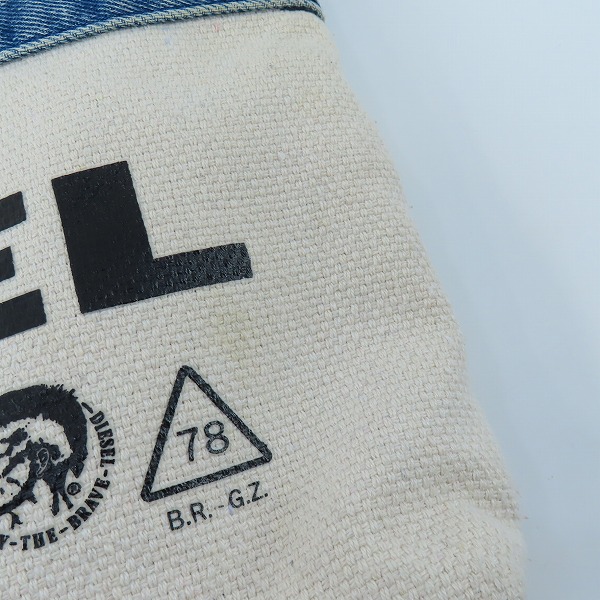 実際に弊社で買取させて頂いたDIESEL/ディーゼル デニム×キャンバス 切替 ショルダーバックの画像 8枚目