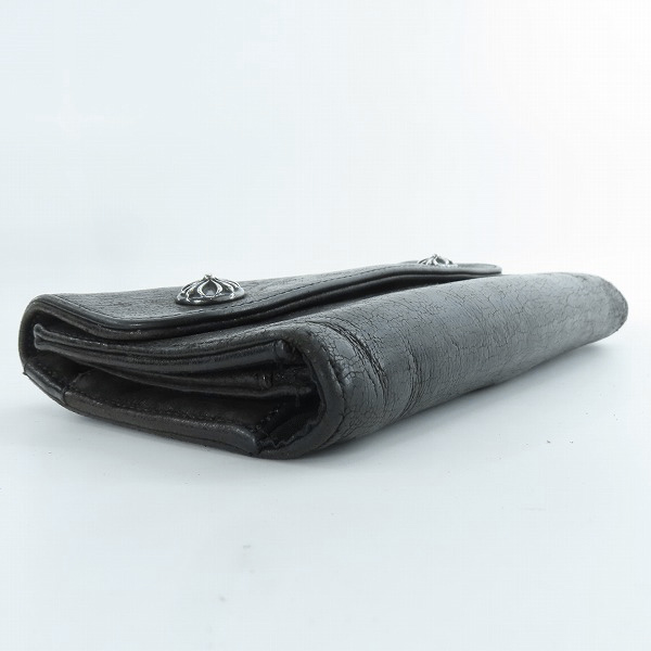 実際に弊社で買取させて頂いたCHROME HEARTS/クロムハーツ WAVE/ウェーブウォレット クロスボタン/長財布の画像 2枚目