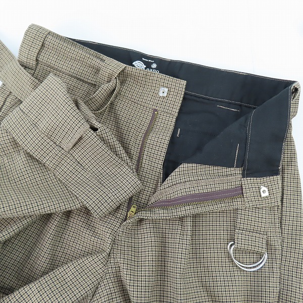 実際に弊社で買取させて頂いたnano universe×DICKIES/ナノユニバース×ディッキーズ ハウンドトゥースベルテッド1タックパンツ 183M40NU02/Mの画像 2枚目