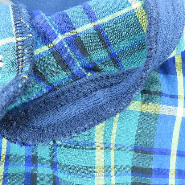 実際に弊社で買取させて頂いたGANRYU COMME des GARCONS/ガンリュウ コムデギャルソン チェック柄ヘンリーネックカットソー EO-B020/AD2014/Mの画像 4枚目