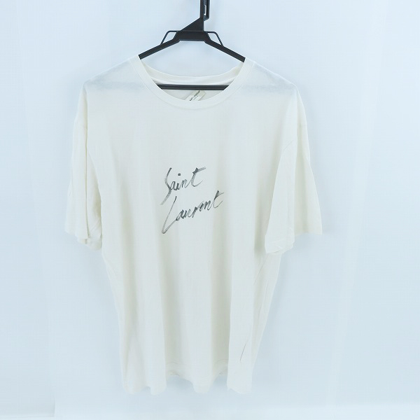 実際に弊社で買取させて頂いた【JPタグ】SAINT LAURENT PARIS/サンローランパリ シグネチャーロゴ ダメージ加工Tシャツ 480406 YB1GN/S