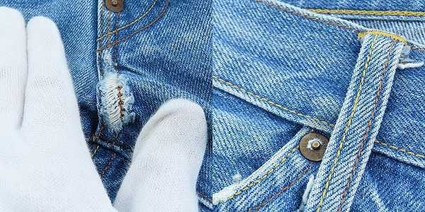 実際に弊社で買取させて頂いた【難あり】EVISU/エヴィス エビス カモメ プリント デニムパンツ 32×32の画像 8枚目