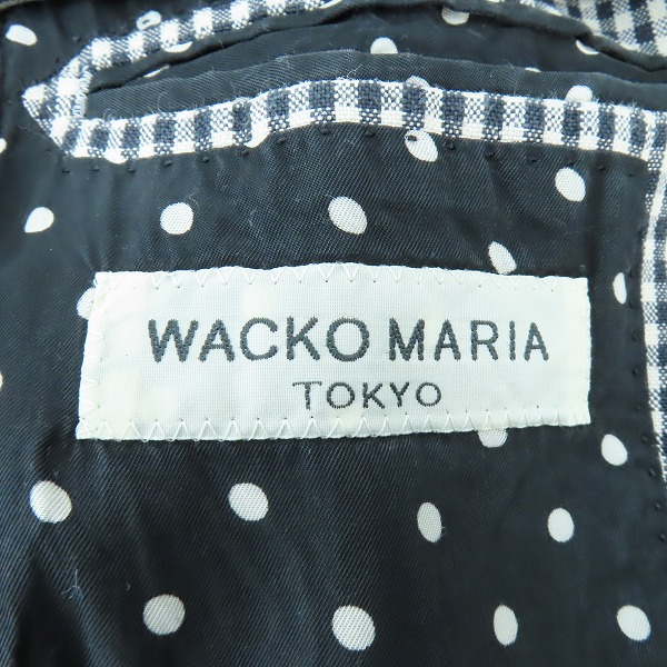 実際に弊社で買取させて頂いたWACKO MARIA/ワコマリア 2B GINGHAM CHECK JACKET/ギンガムチェックジャケット/ハーフパンツ セットアップ/Sの画像 3枚目