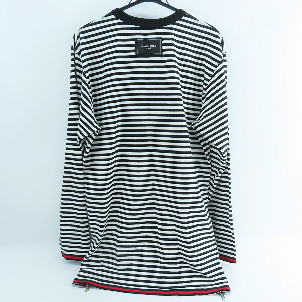 実際に弊社で買取させて頂いたmastermind HOMME ×A-GIRL'S/マスターマインドジャパン 裾ジップ ボーダー柄カットソー 16SSMM-TS33-08/Lの画像 1枚目