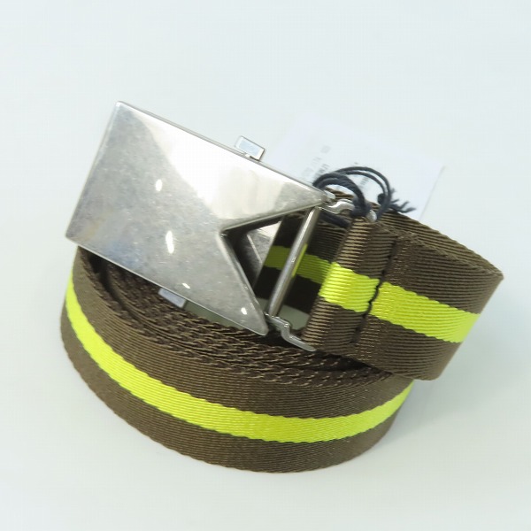 実際に弊社で買取させて頂いた【未使用】BOTTEGA VENETA/ボッテガヴェネタ リボンストラップ ボーダー ライン ベルト 629663 VBWJ1 2160