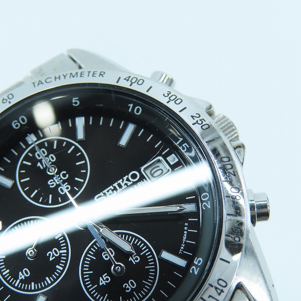 実際に弊社で買取させて頂いたSEIKO/セイコー クロノグラフ 腕時計/ウォッチ 黒文字盤/7T92-0DW0【動作未確認】の画像 5枚目