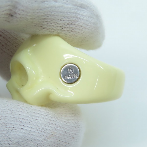 実際に弊社で買取させて頂いたGARNI/ガルニ アクリル スカルリング ホワイト 18号の画像 6枚目