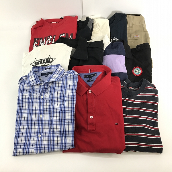 実際に弊社で買取させて頂いた【おまとめ】ノースフェイス/トミーヒルフィガー/ディッキーズ 等 Tシャツ/半袖ポロシャツ/パンツ 他