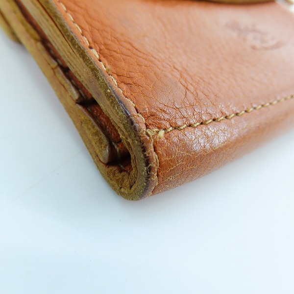 実際に弊社で買取させて頂いたIL BISONTE/イルビゾンテ レザー 2つ折り ショート ウォレット/財布の画像 9枚目
