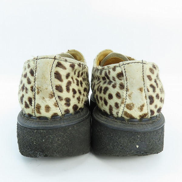 実際に弊社で買取させて頂いたGEORGE COX/ジョージコックス レオパード ハラコ 厚底ローファー/4の画像 1枚目