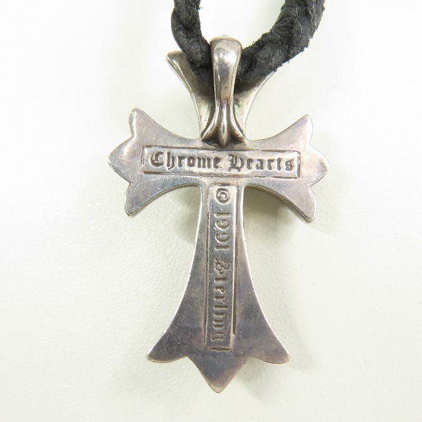 実際に弊社で買取させて頂いたCHROME HEARTS/クロムハーツ スモールCHクロスペンダントw/レザーブレードの画像 2枚目